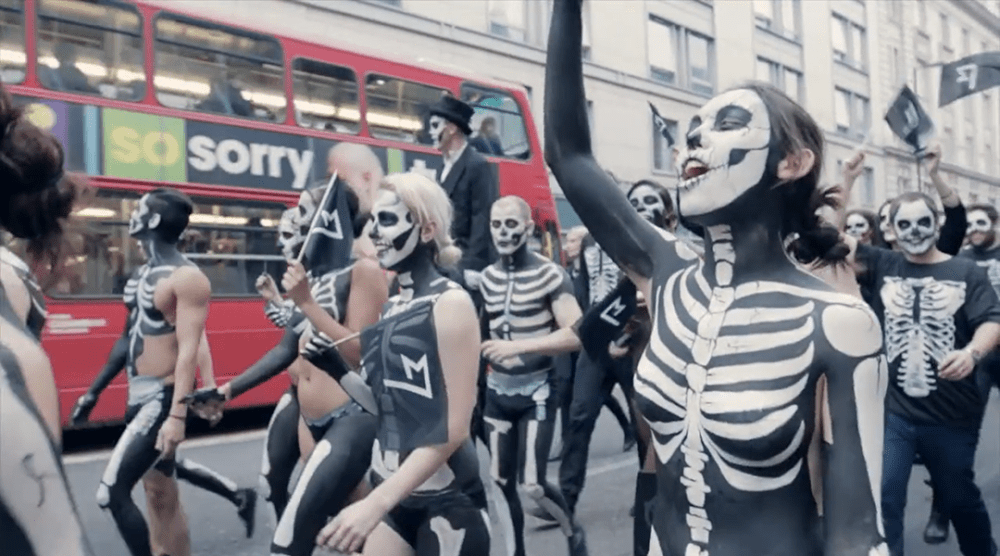 The Halloween makeup parade in London