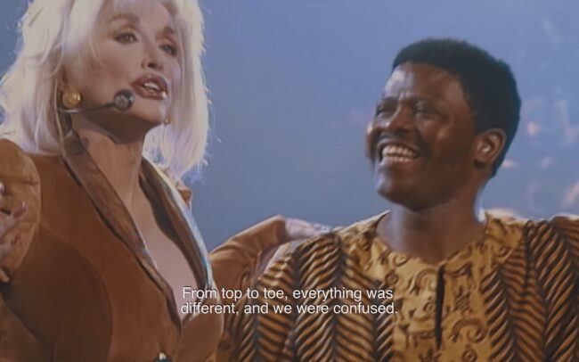 Joseph Shabalala and Dolly Parton singing together
